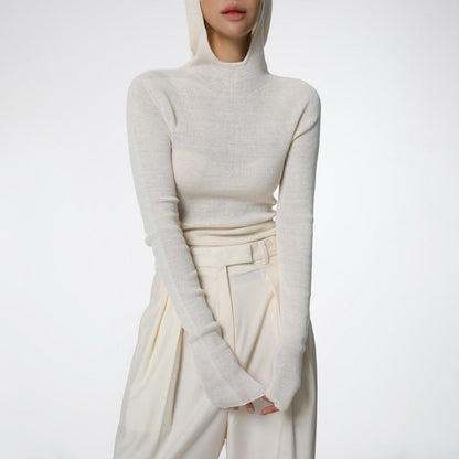 Dames hautement ajusté col roulé avec trous pour les pouces et design structuré Chic und Stil