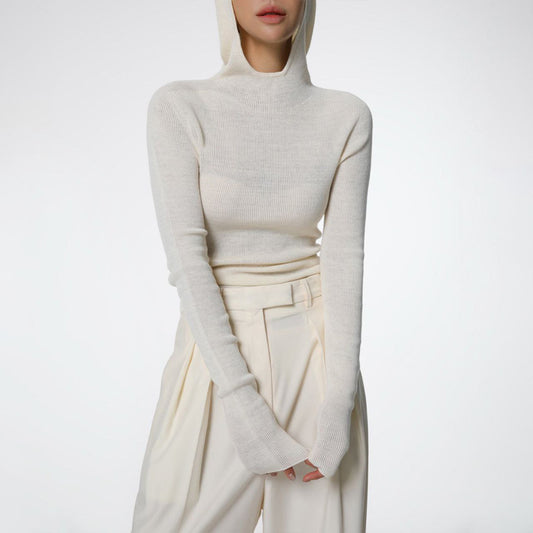 Dames hautement ajusté col roulé avec trous pour les pouces et design structuré Chic und Stil