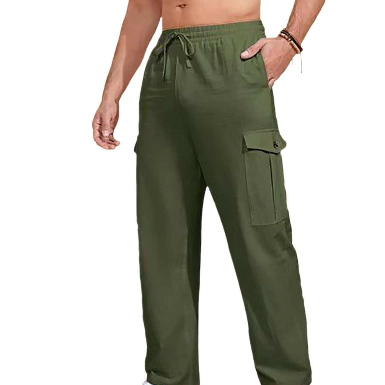 Casual cargo pants for men with elastic waistband and practical side pockets Chic and Style