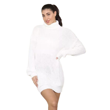 Robe en tricot pour femmes avec col montant et coupe ample Chic und Stil