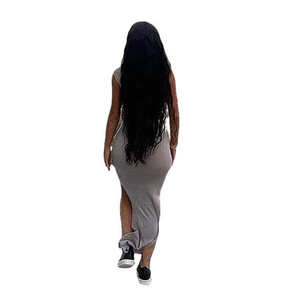 Robe maxi asymétrique à fente Chic und Stil