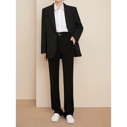 Veste surdimensionnée ajustée pour femmes et ensemble de pantalons à jambes droites Chic und Stil