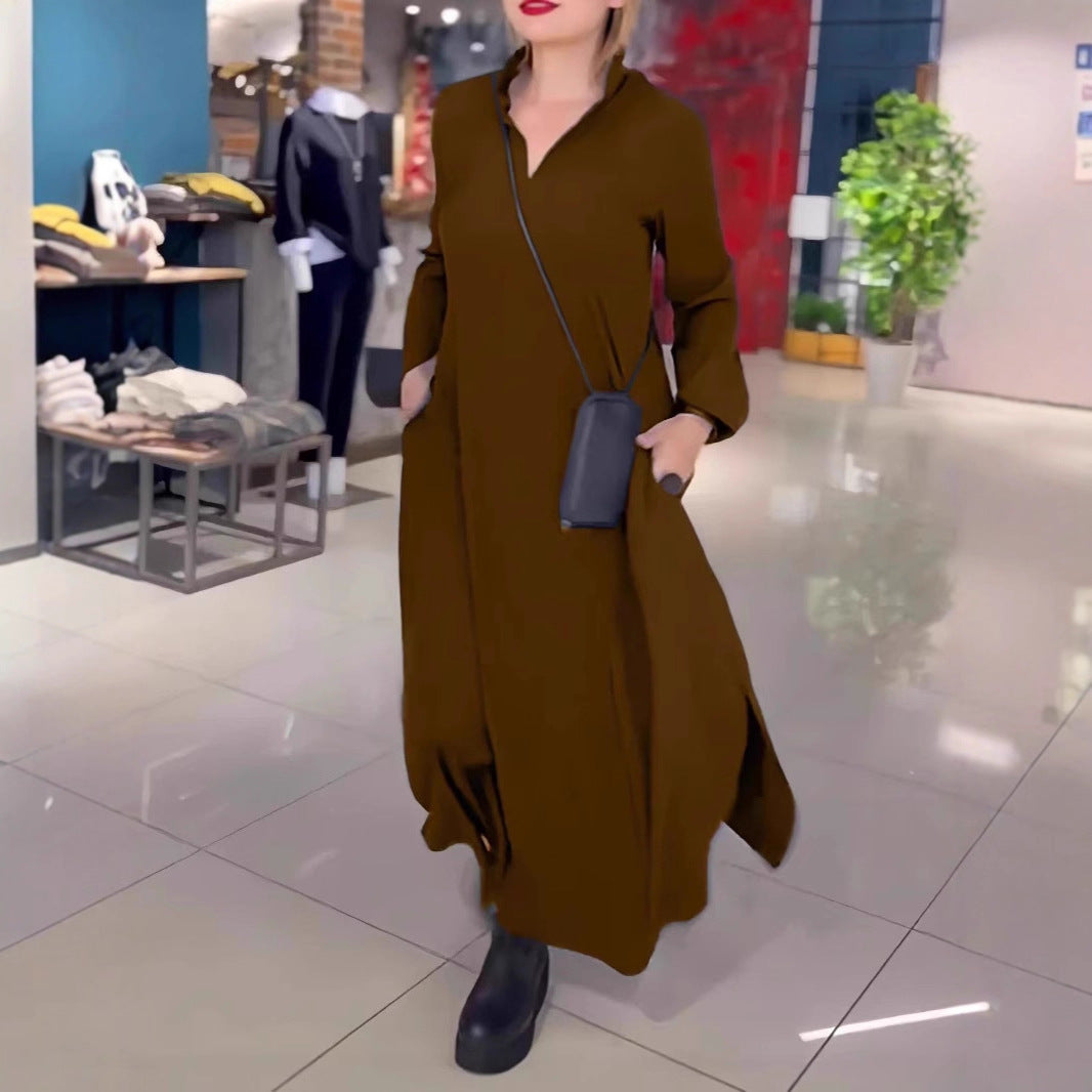 Robe chemise pour femmes avec poches latérales pratiques et coupe fluide Chic und Stil