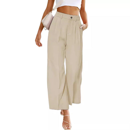 Women's high-waisted wide-leg pants with pleats and elegant cut Chic and Style