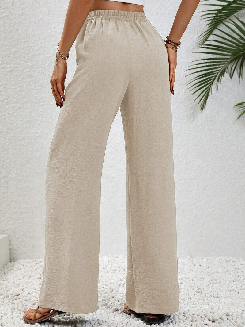 Casual palazzo pants for women with elastic waistband and practical pockets Chic und Stil