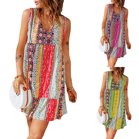 Robe maxi pour femmes avec impression colorée et coupe décontractée Chic und Stil