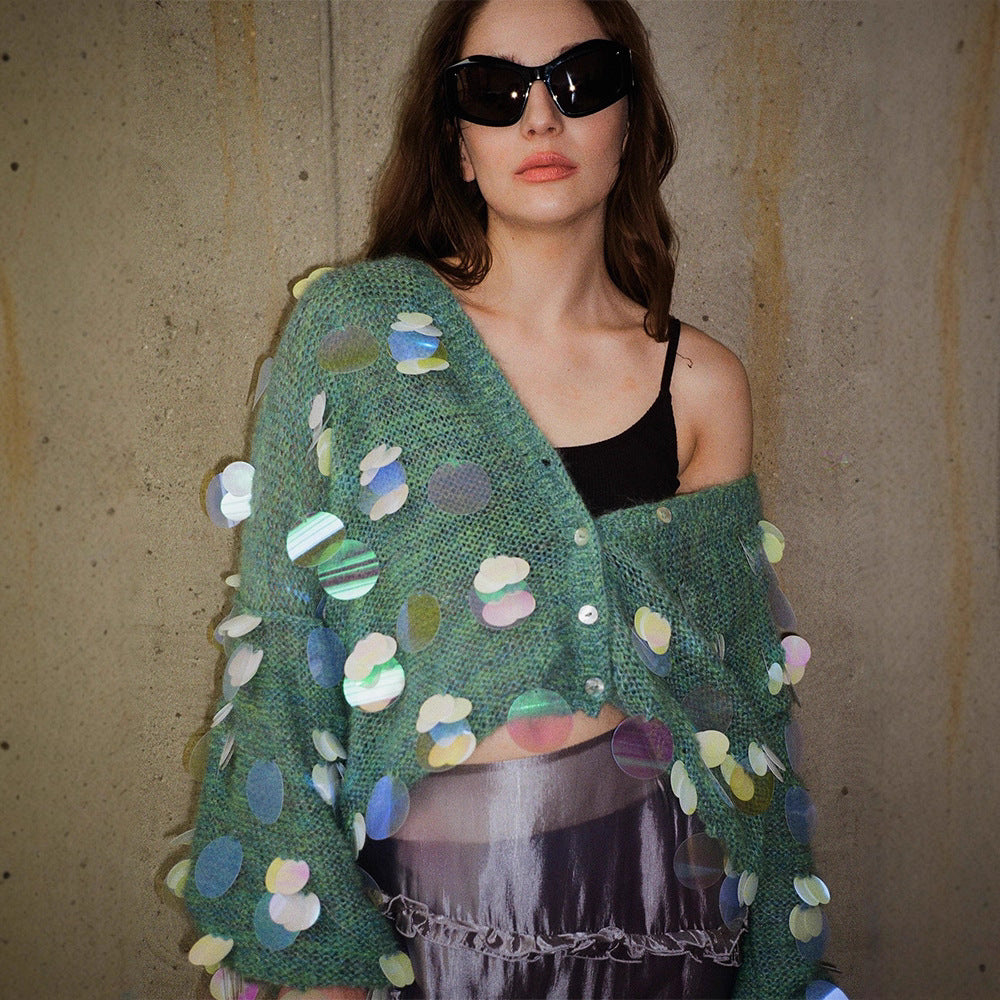 Dames Gilet pelucheux avec accents holographiques Chic und Stil