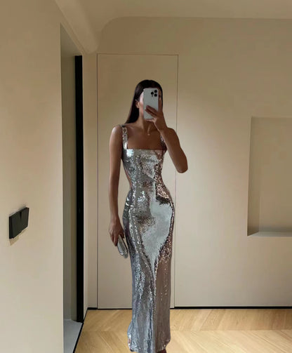 Robes de soirée glamour pour femmes avec ornement en sequins scintillants Chic und Stil