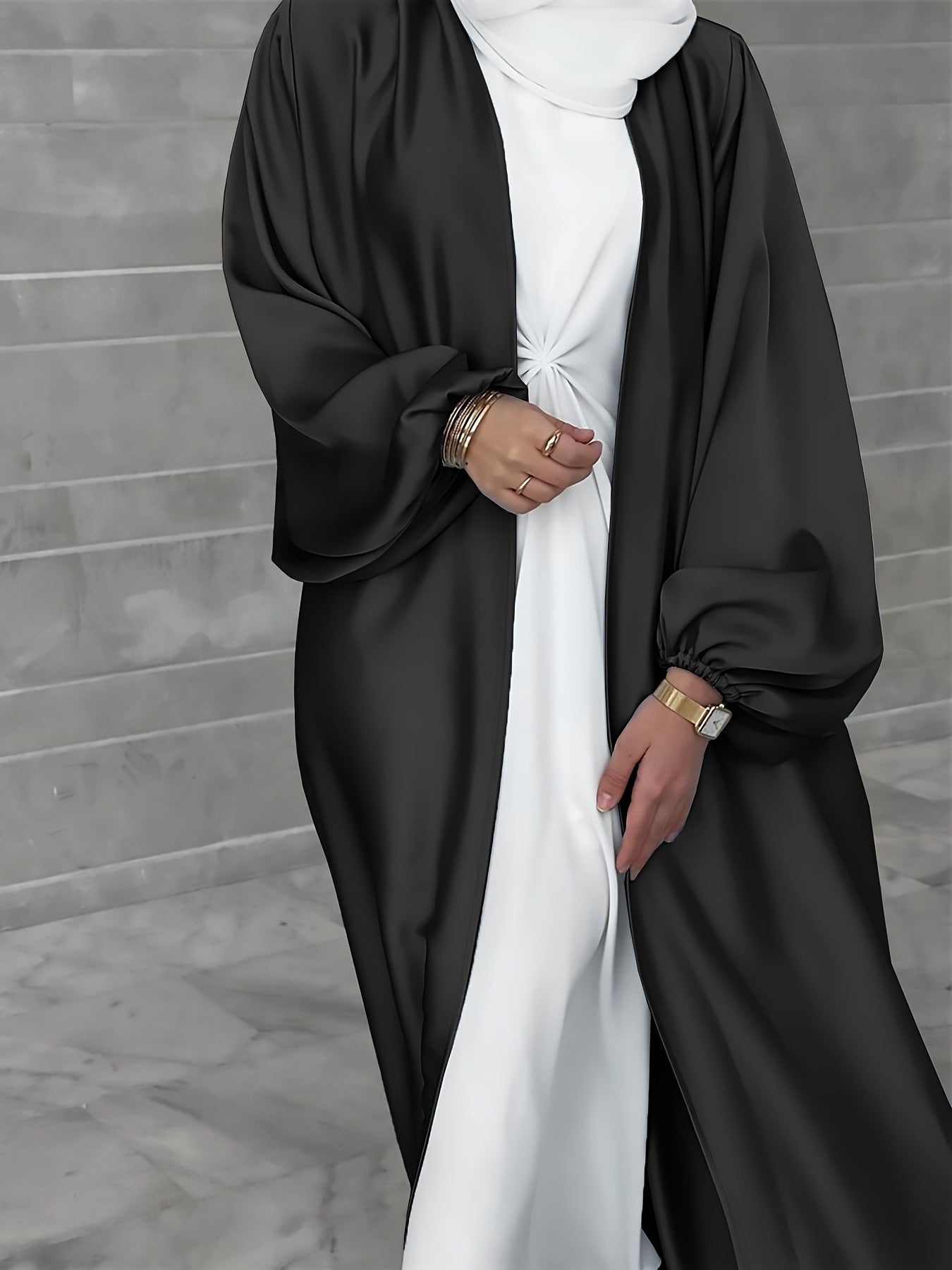 Dames élégant long cardigan en tissu fluide avec une coupe ample Chic und Stil