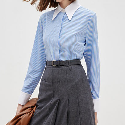 Chemise à boutons rayée décontractée pour femmes Chic und Stil