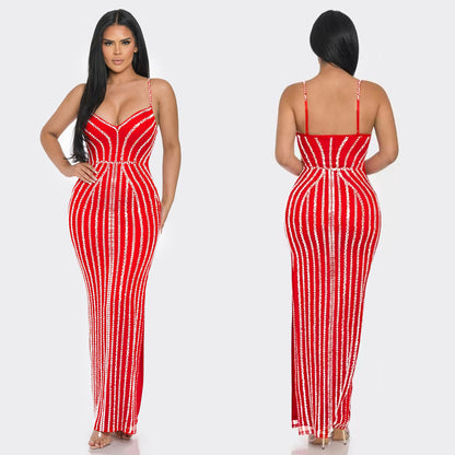 Women's Elegant Chic and Stylish Striped Maxi Dress
