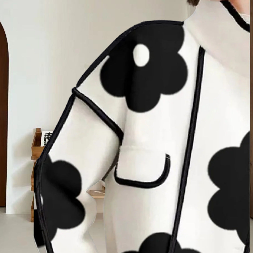 Damen modische Übergangsjacke mit floralem Muster Chic und Stil