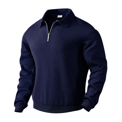 Pullover en maille fine pour hommes avec col montant Chic und Stil