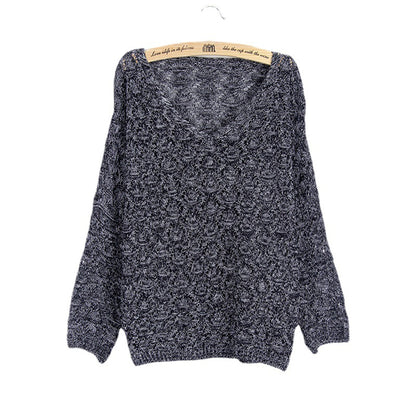 Pull en tricot pour femmes avec décolleté en V et motif perforé aérien Chic und Stil