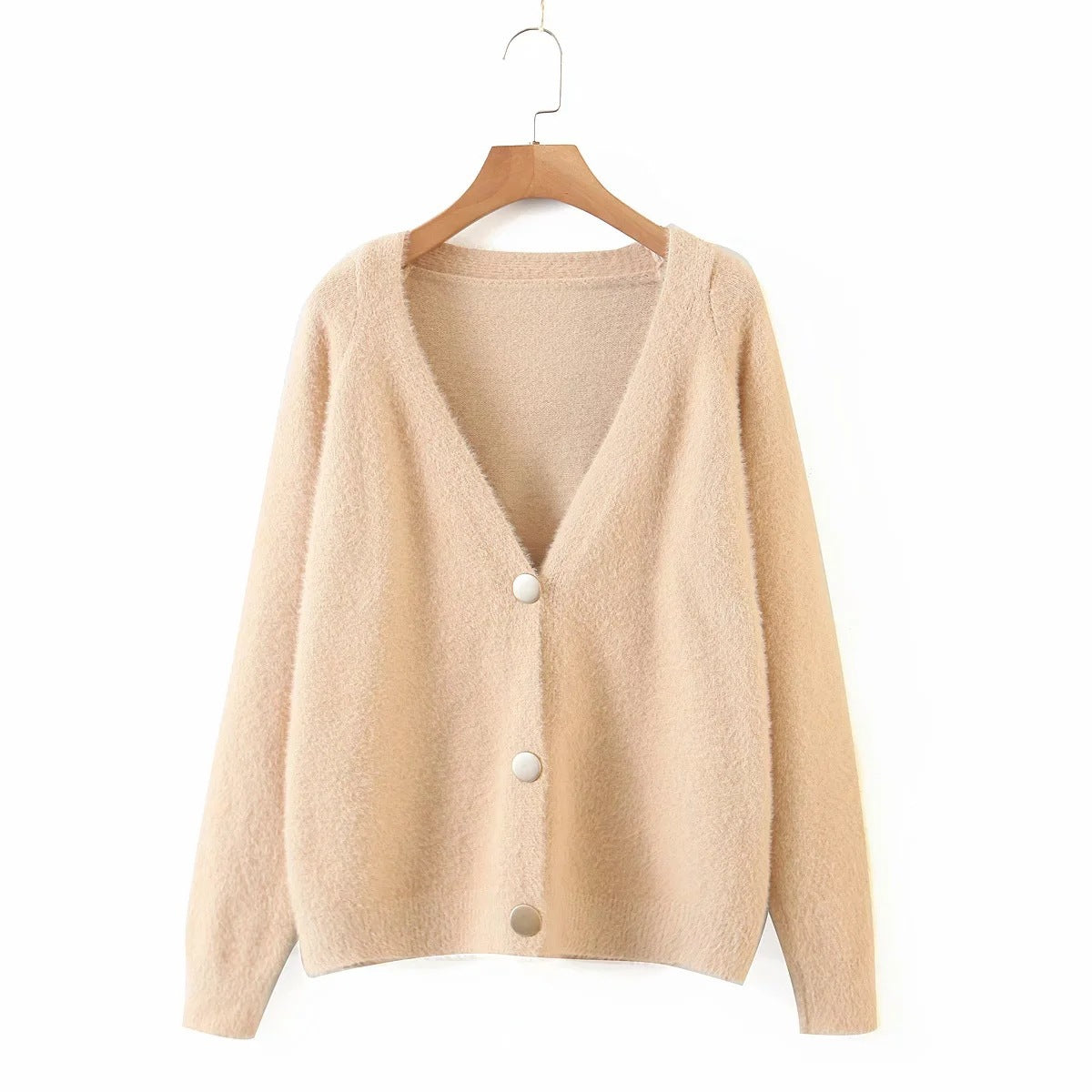 Dames Pull à cardigan douillet avec détails de boutons et design ample Chic und Stil
