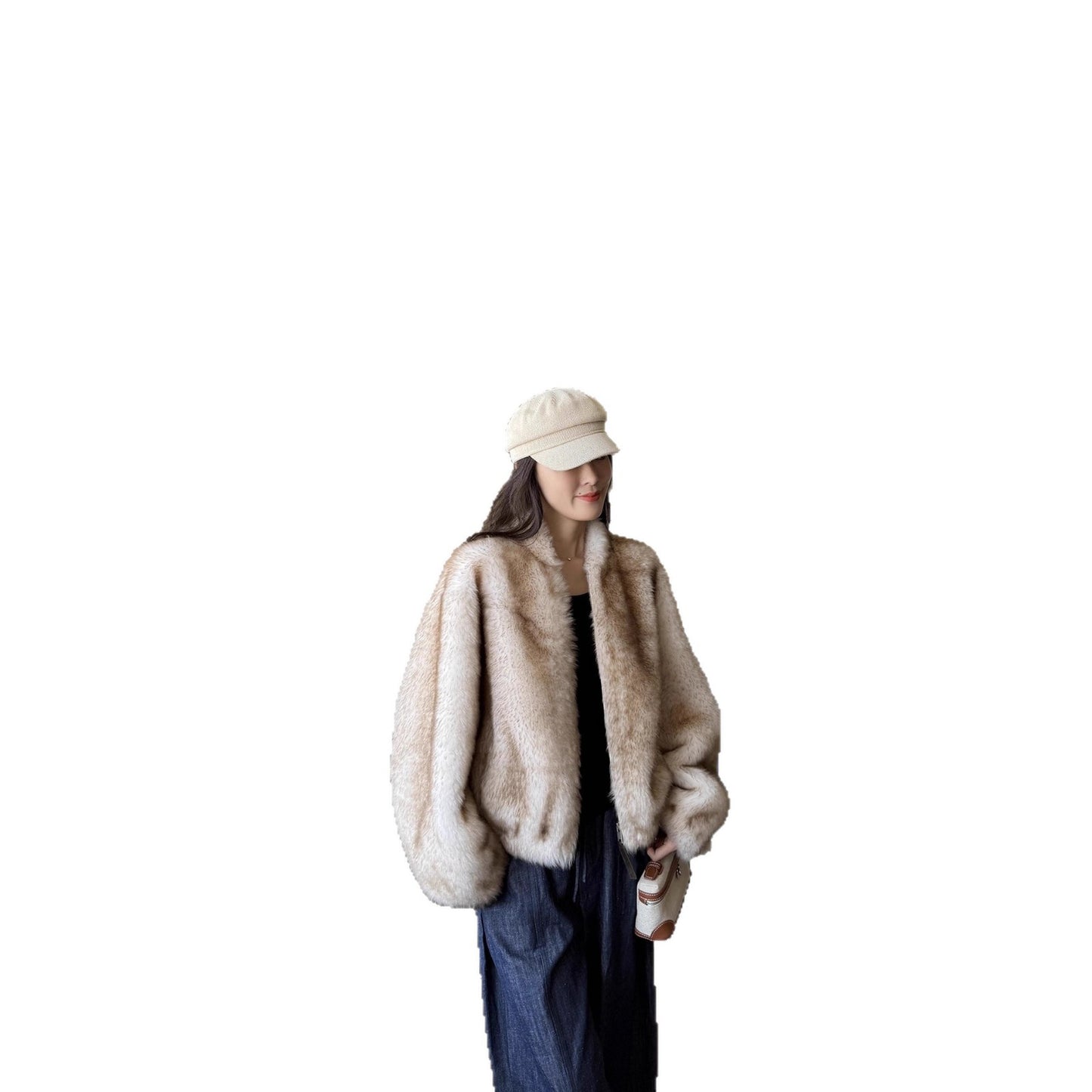 Dames élégante et confortable veste courte avec des manches larges Chic und Stil