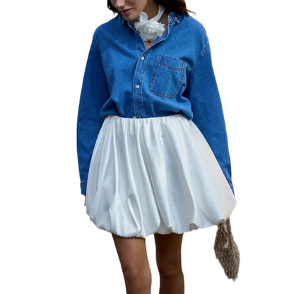 Robe enveloppante poétique pour femmes avec taille élastique et jupe volumineuse Chic und Stil