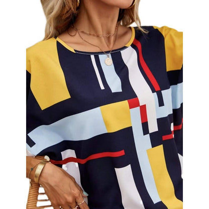 Dames Manches Courtes Imprimé Floral Tunique Robe Chic und Stil