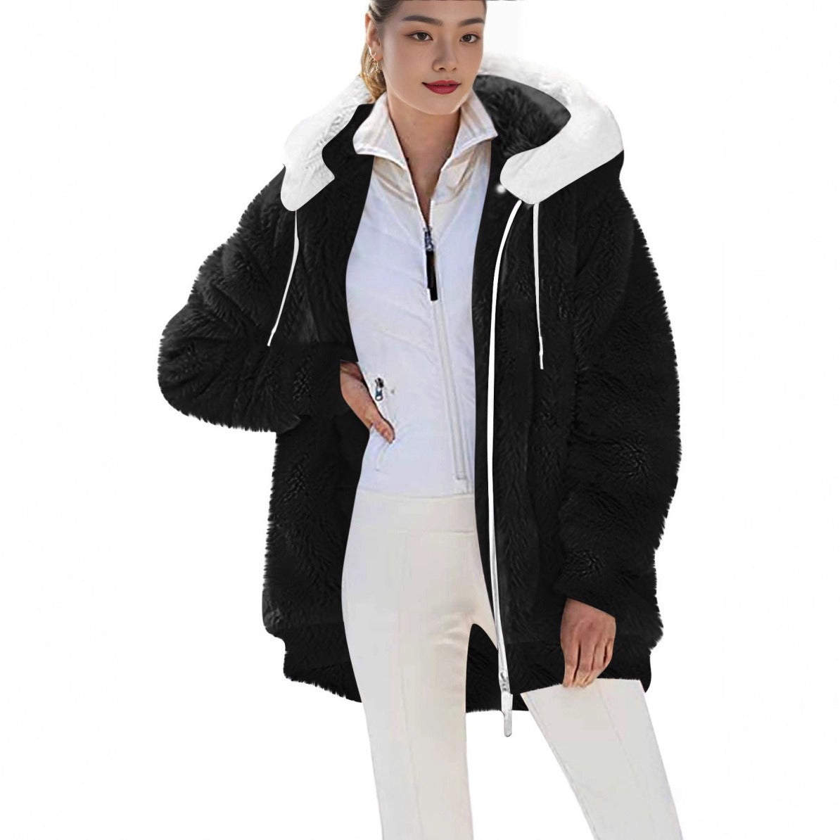 Dames Élégante parka d'hiver oversized avec polaire douillette Chic und Stil