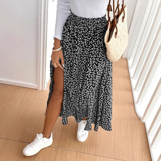 Jupe maxi femme avec motif floral et fente latérale Chic und Stil