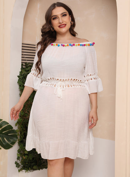 Robe de plage découpée à épaules dénudées pour femme Chic und Stil