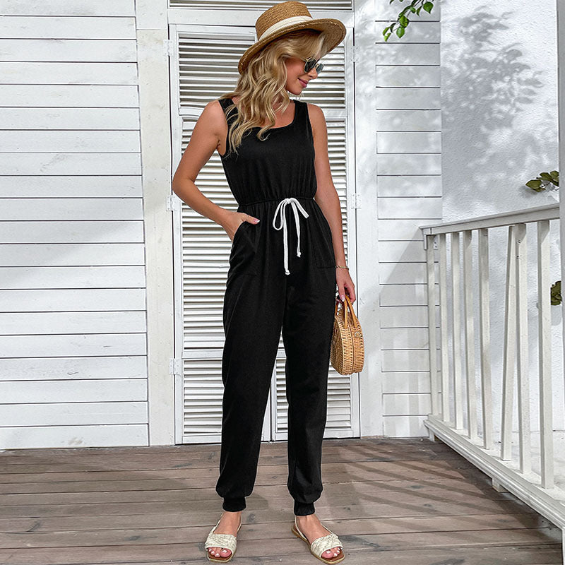 Dames Combinaison sans manches décontractée avec ceinture à cordon ajustable Chic und Stil