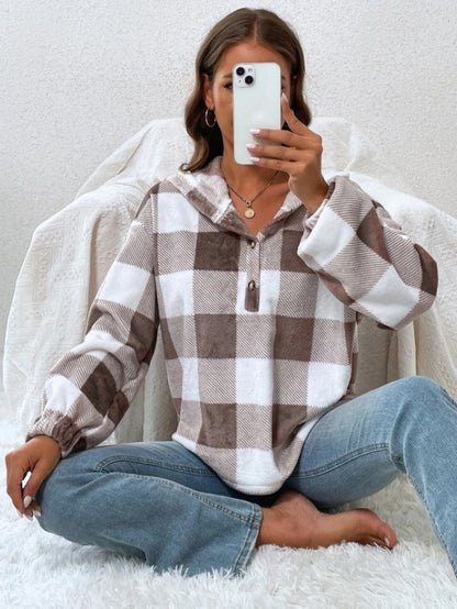 Ladies Vichy Pullover Cozy Chic and Style