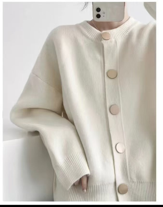 Dames Pull en tricot douillet avec de grands boutons et un design élégant Chic und Stil