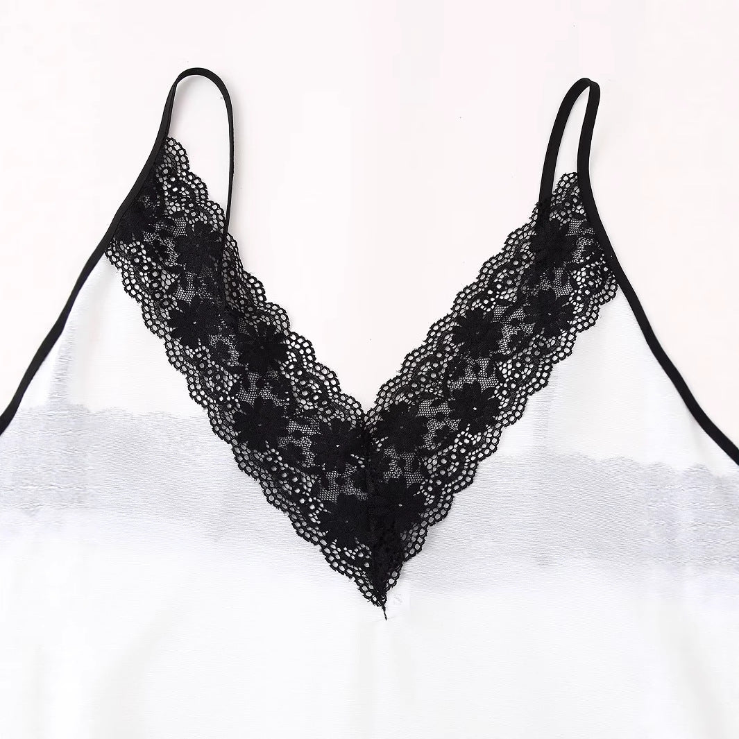 Robe de nuit pour femmes avec des embellissements en dentelle élégante et un dégradé de couleurs Chic und Stil