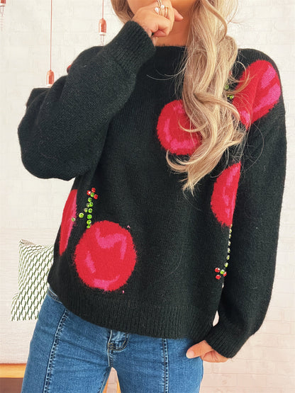 Pull à tricoter pour femmes avec motif cœur créatif et matériau doux Chic und Stil