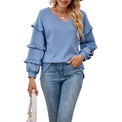 Sweatshirt femme à détails en volants Chic und Stil