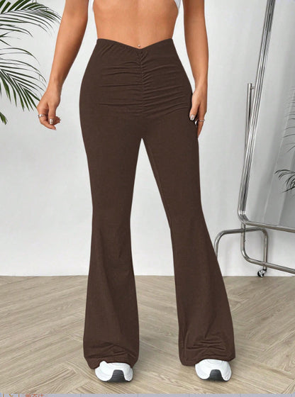 Pantalon bootcut pour dames avec taille haute et fronces Chic und Stil