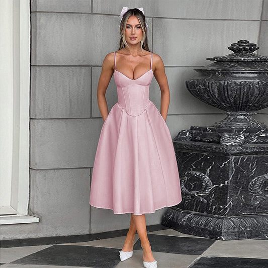 Robe midi classique A-line Chic und Stil pour femmes