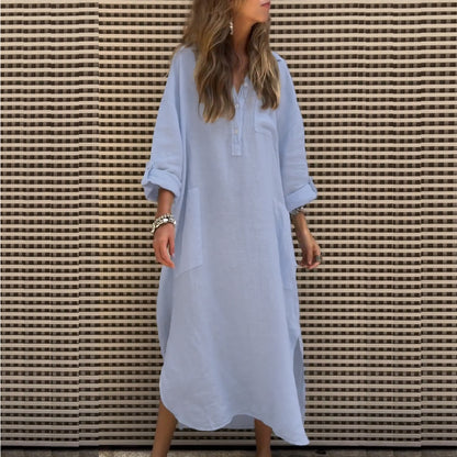 Robe chemise décontractée pour femmes avec fermeture à boutons et poches pratiques Chic und Stil