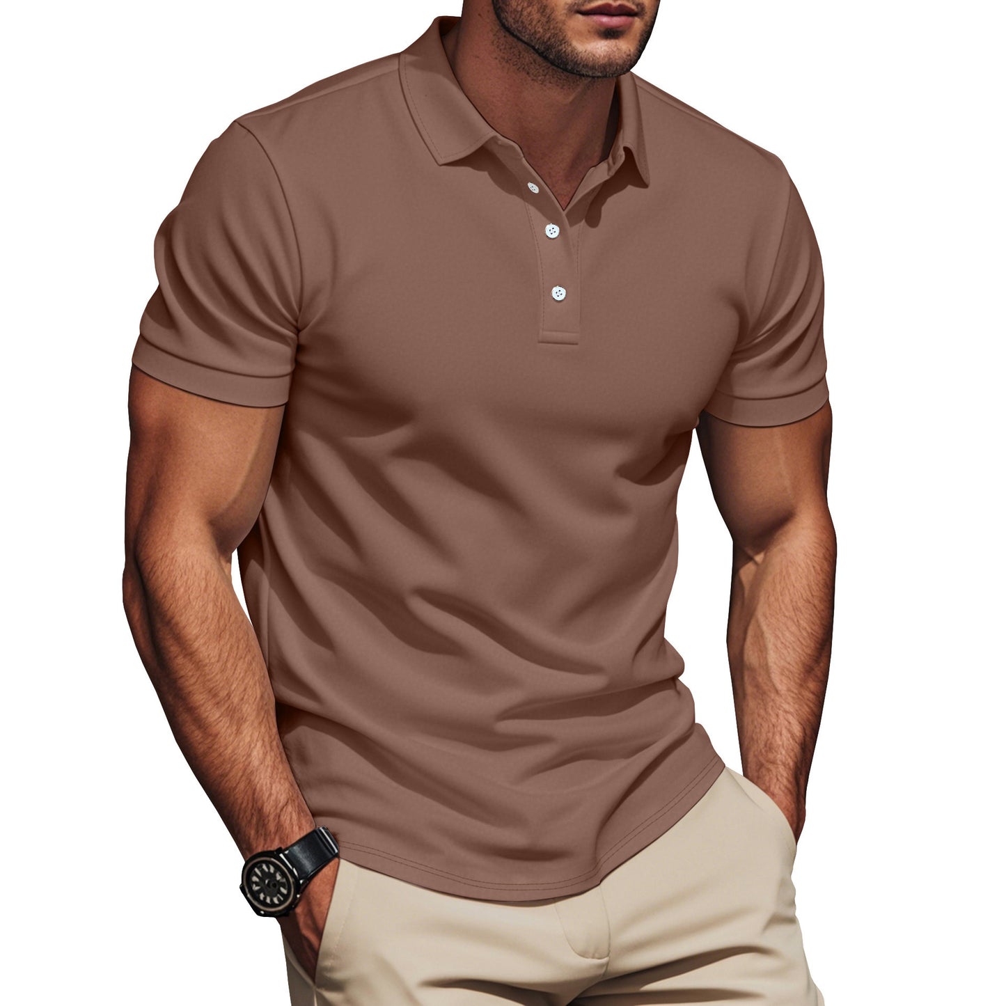 Polo pour hommes à la mode en matériau respirant avec design texturé Chic und Stil