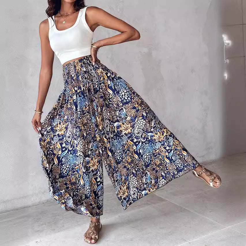 Chic and Style Tropical Wide Leg Pants for Women