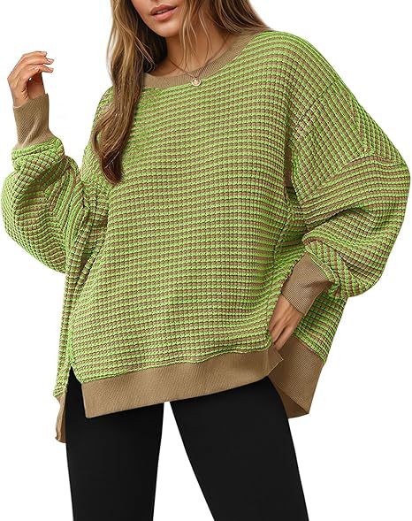 Pull oversized rayé décontracté pour dames Chic und Stil