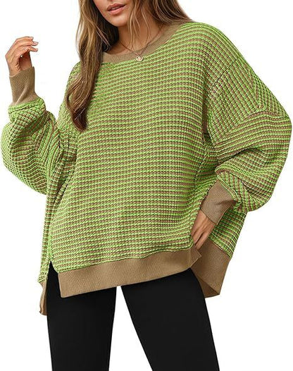 Pull oversized rayé décontracté pour dames Chic und Stil