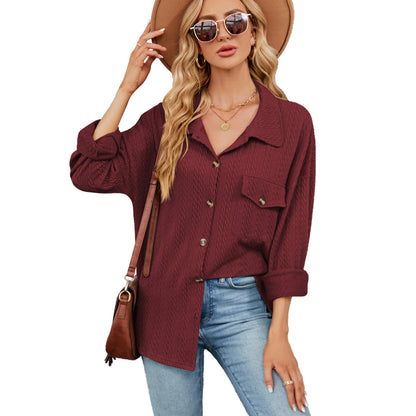 Chemise overshirt décontractée pour femmes avec design structuré Chic und Stil