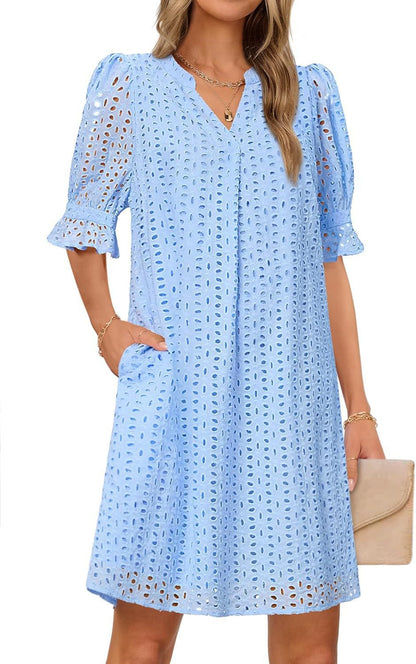 Robe d'été fluide pour femme avec des détails en dentelle élégants Chic und Stil