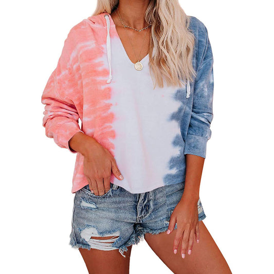 Pull à capuche décontracté pour femmes avec un design moderne tie-dye Chic und Stil