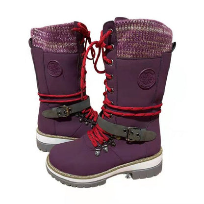 Bottes d'hiver robustes pour dames avec un design montant et des accents à la mode Chic und Stil
