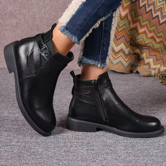 Bottines élégantes pour femmes avec une fermeture éclair élégante et un design de confort chic Chic und Stil