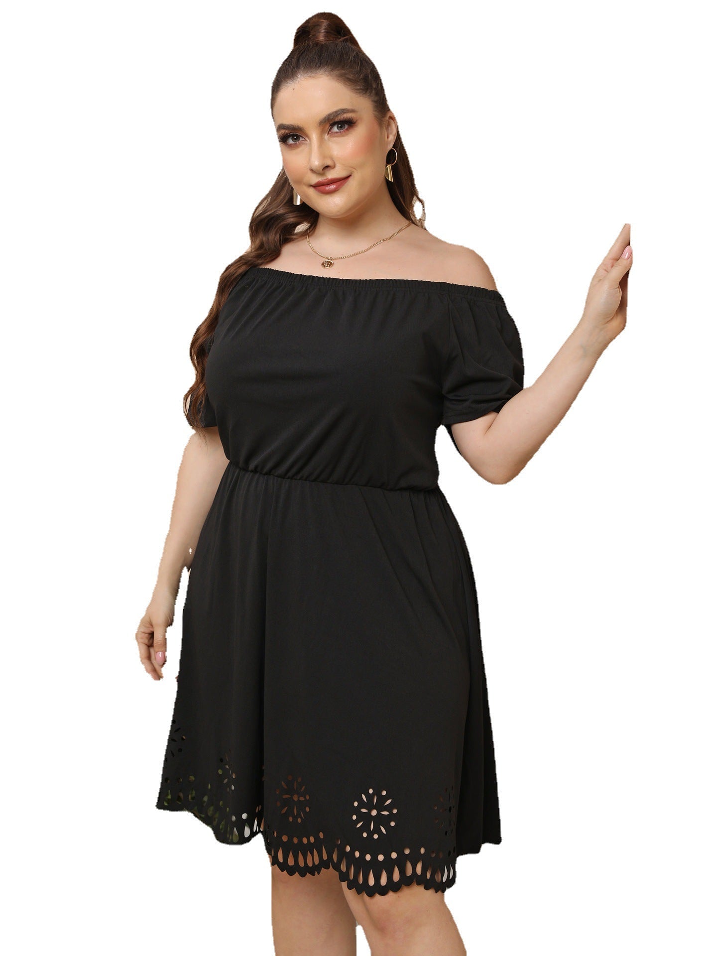 Robe A-Ligne Off-Shoulder Femme avec Détail Découpé Chic und Stil