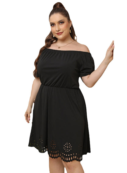 Robe A-Ligne Off-Shoulder Femme avec Détail Découpé Chic und Stil
