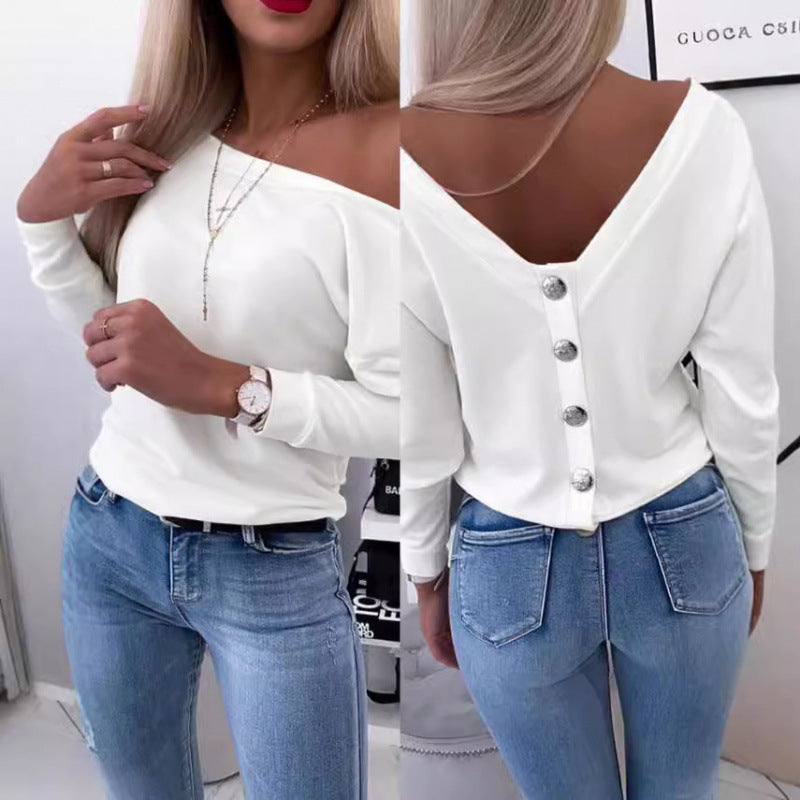 Dames Off-Shoulder Loisirs Pull Top Chic und Stil