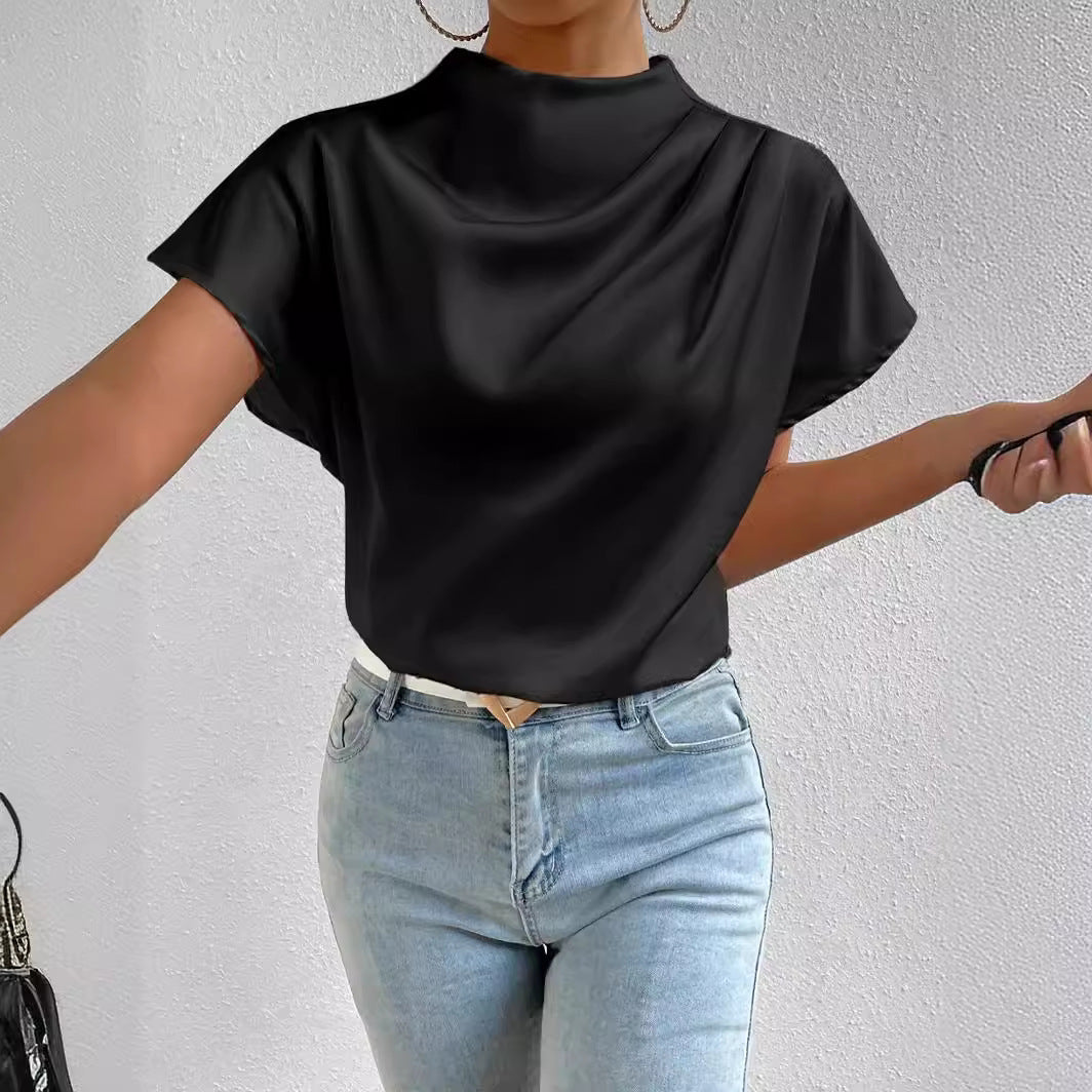 Dames Chemisier Satin Modique Chic und Stil