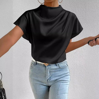 Dames Chemisier Satin Modique Chic und Stil