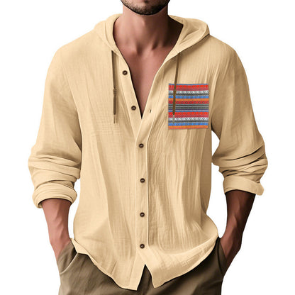 Veste à capuche décontractée pour hommes avec motif coloré et boutons pratiques Chic und Stil