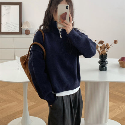 Pull décontracté pour femmes avec short zip et coupe relaxe Chic und Stil